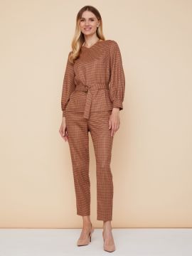 Д-2058 ВИШ(О2) коричнев. блузка AKIMBO