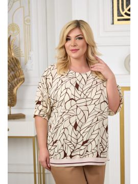 Памела тк.33-020249-1612-66 (бежевый) Блуза КЛЮКВА