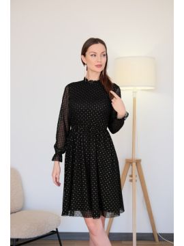 910055 Платье черное Джесси (зол/ромб) Farberry