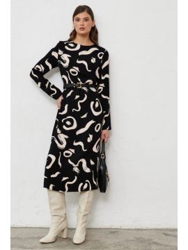 С20239 Платье (Черный фон\крупный принт) CLOXI