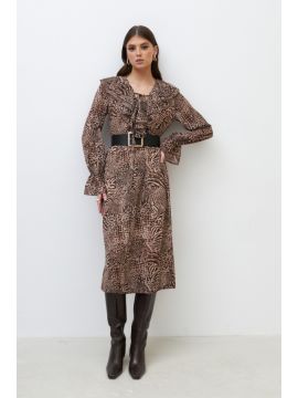 С20292 Платье (Холодный беж/анимализм) CLOXY