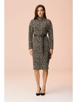 С1411 Платье (Бежевый-черный) FAUFILURE