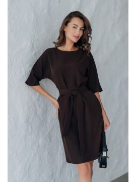 Лира Платье шоколад (с поясом)(босс) FARBERRY