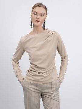5791/тк2255 Бежевый Лонгслив VIRELE