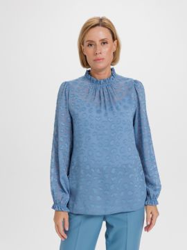 2.7.3-854-4 (сердца голубые) Блузка (ELNY)