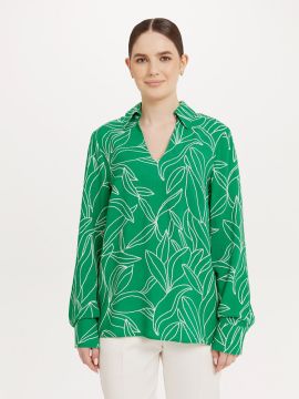 2.7.3-886-4 (принт листья) Блузка (ELNY)