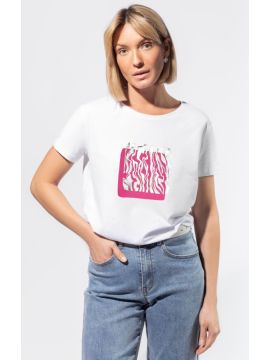 D49.910 Футболка белый_серебро_на_малиновом VILATTE