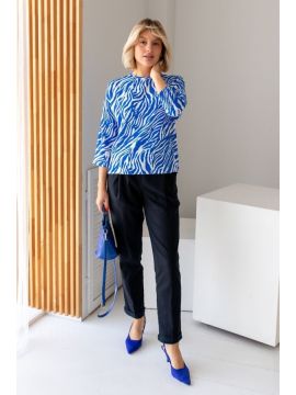 ТБ-003 зебра-василек блузка АНГЕЛИКА