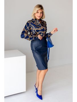 ТБ-34 цепи-синий блузка АНГЕЛИКА