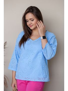 ТБ-87 голубой блузка АНГЕЛИКА