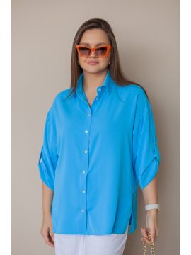 ТБ-69 ярко-голубой блузка АНГЕЛИКА