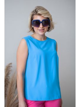 ТБ-48 яркр-голубой блузка АНГЕЛИКА