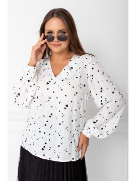 ТБ-93 чёрные сердечки блузка Took A Look