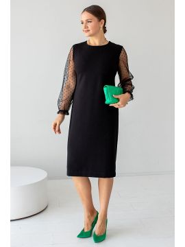 РП-922-1горох чёрный платье АНГЕЛИКА