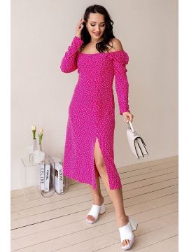 А-339 сердечки на фуксии платье АНГЕЛИКА