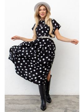 А-229 белый горох Платье АНГЕЛИКА