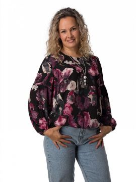 Дина 1-18 черный, ирис Блузка ALONA