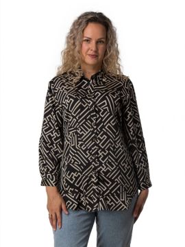 Голд 1-14 геометрия/черный_арм_шелк Блузка ALONA