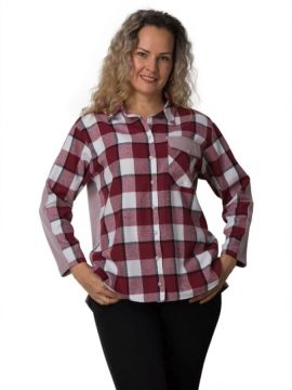 Юния 1-8 бордо, клетка Блузка Alona
