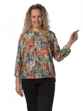Милена 1-54 оранж_розы_акварель Блузка Alona